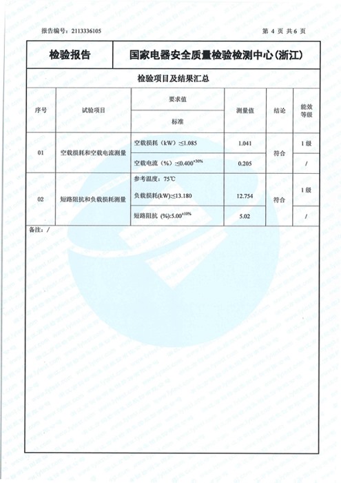 S22-M-2000能(néng)源效率檢驗報告